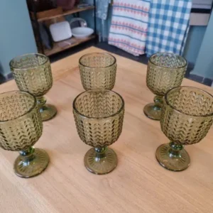 Juego de 6 vasos verde Santa 30cl.